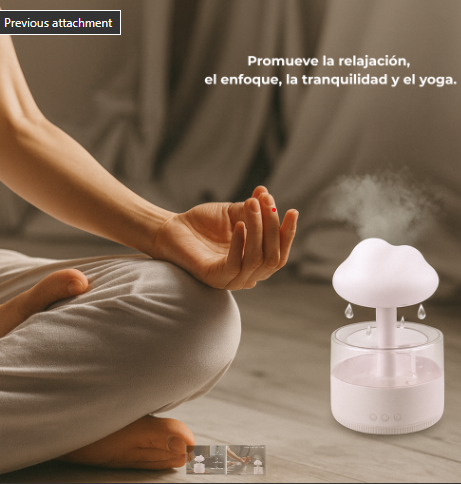 Difusor Nube de Lluvia 7 Colores – Humidificador, Aromaterapia y Luz Ambiente